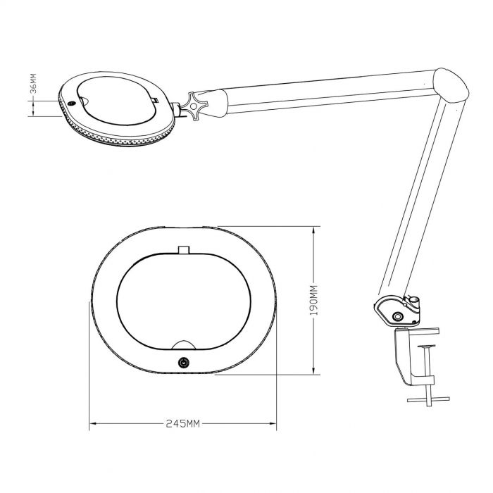 Lumeno #861XGR nagyítós LED lámpa ovális - Ø110x150mm - különböző nagyítások+ Lumeno #861XGR nagyítós LED lámpa ovális - Ø110x150mm - különböző nagyítások+